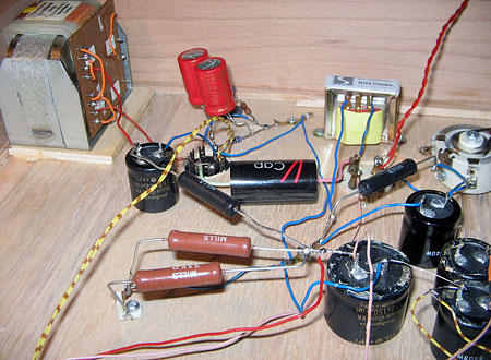 Underside of Type 50 Triode amplifier